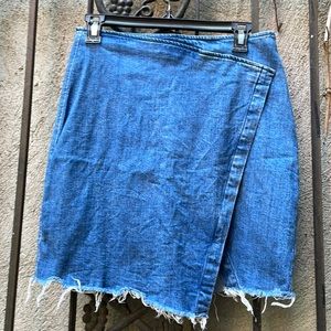 Madewell Asymmetrical Denim Mini Skirt
